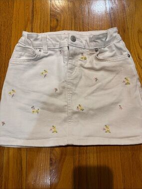 Cat & Jack White Skirt with Tiny Yellow and Pink Floral Embroidery